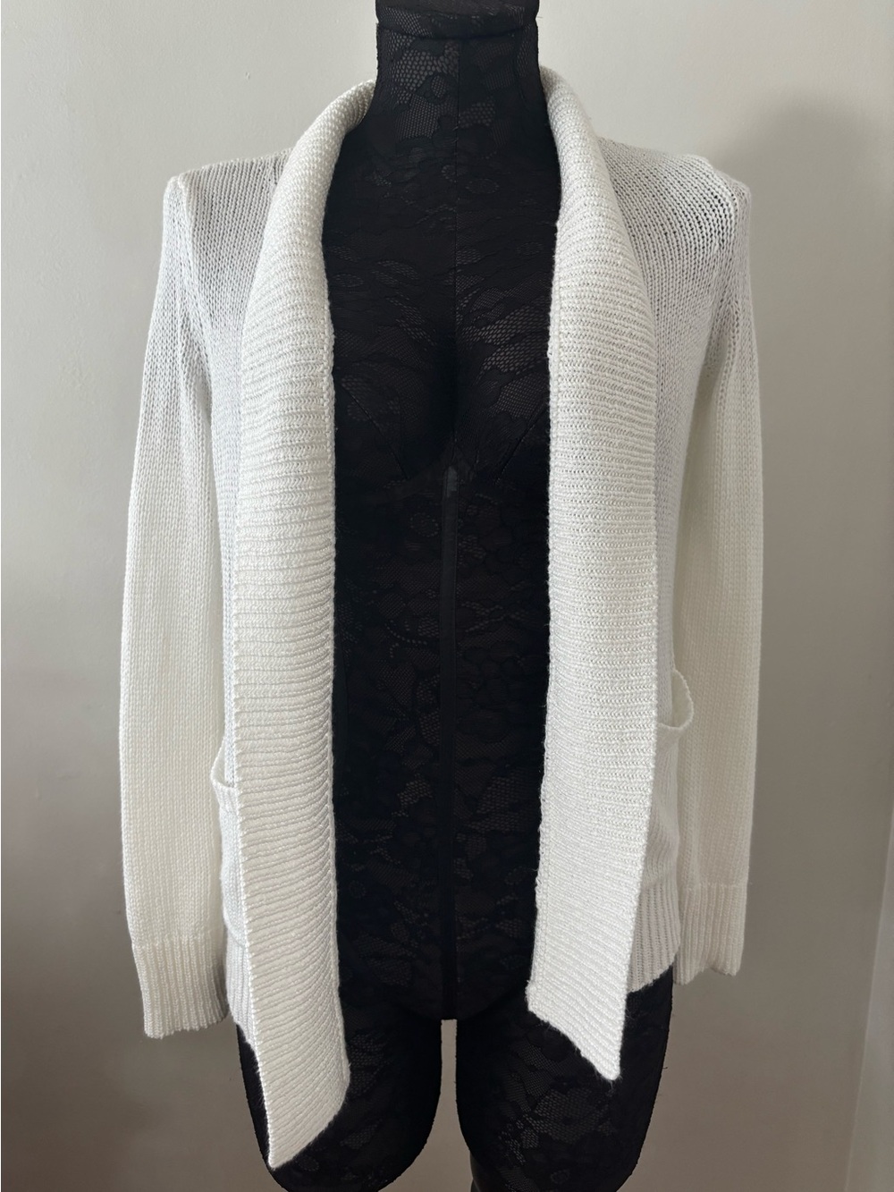 Lauren by Ralph Lauren white knit cardigan